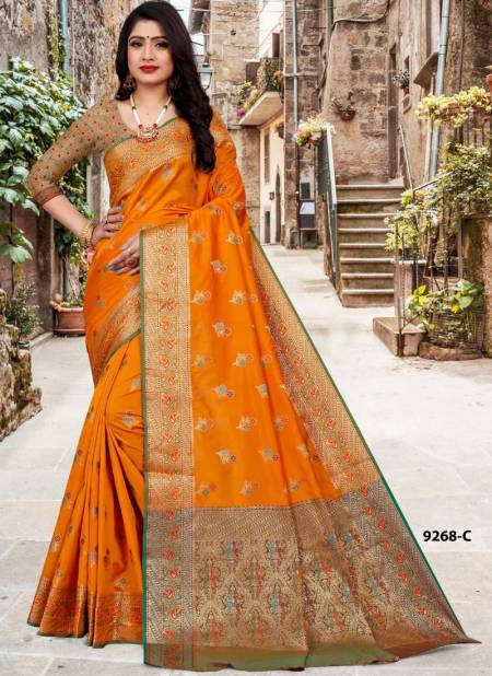 Orange Colour NP 9268 COLOUR'S New Exclusive Wear Fancy Designer Silk Saree Collection 9268 C